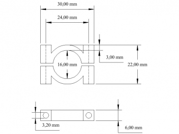 Rohrschelle 16 mm POM 8er Set