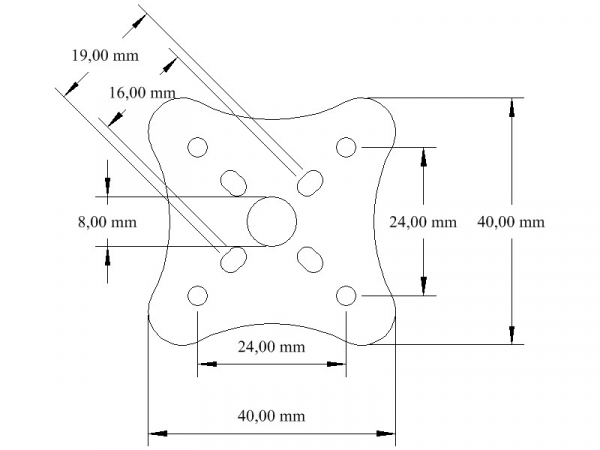 2er Set CFK Motorhalter und 16 mm POM Rohrschellen